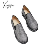 Xajzpa - Women’s Rhinestone Sneakers Flatform Loafers Glitter Slip-On Walking Imily Bela