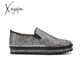 Xajzpa - Women’s Rhinestone Sneakers Flatform Loafers Glitter Slip-On Walking Imily Bela