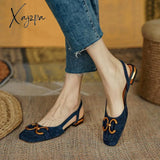 Xajzpa - Women’s Sandals Elegant Office Ladies Shoes And Women Casual Square Heel Slip On Woman