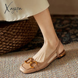 Xajzpa - Women’s Sandals Elegant Office Ladies Shoes And Women Casual Square Heel Slip On Woman