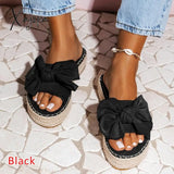 Xajzpa - Women’s Sandals Summer Solid Women Shoes Bow Sandal Slipper Indoor Outdoor Flip-Flops