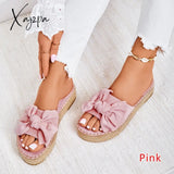 Xajzpa - Women’s Sandals Summer Solid Women Shoes Bow Sandal Slipper Indoor Outdoor Flip-Flops