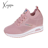 Xajzpa - Women’s Shoes Summer Hidden Heel Wedges White Pink Sneakers Female Platform Breathable