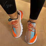 Xajzpa - Women’s Sneakers Free Shipping Ladies Sport Shoes Autumn Mix Color Knitted Fabric 35-43