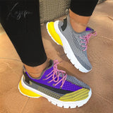 Xajzpa - Women’s Sneakers Free Shipping Ladies Sport Shoes Autumn Mix Color Knitted Fabric 35-43