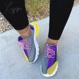 Xajzpa - Women’s Sneakers Free Shipping Ladies Sport Shoes Autumn Mix Color Knitted Fabric 35-43
