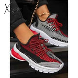 Xajzpa - Women’s Sneakers Free Shipping Ladies Sport Shoes Autumn Mix Color Knitted Fabric 35-43