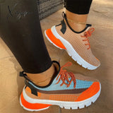 Xajzpa - Women’s Sneakers Free Shipping Ladies Sport Shoes Autumn Mix Color Knitted Fabric 35-43