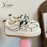 Xajzpa - Women’s Sneakers White Canvas Spring New Platform Casual Korean Sports Shoes Flat