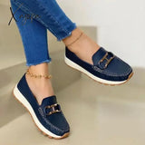 Xajzpa - Women’s Soft Sole Handmade Casual Shoes Comfy Daily Loafers Blue / 5