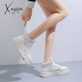 Xajzpa - Women’s Sports Shoes Sneakers High Top Tennis Female Fashion Trainers Woman White Green