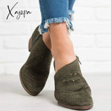 Xajzpa - Women’s Summer Cowgirl Boots Laser Cutout Low Heel Hollow Out Booties