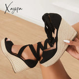 Xajzpa - Women’s Summer Lace Up Espadrille Heel Platform Wedge Sandals