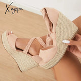 Xajzpa - Women’s Summer Lace Up Espadrille Heel Platform Wedge Sandals