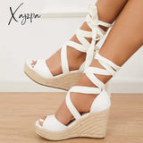 Xajzpa - Women’s Summer Lace Up Espadrille Heel Platform Wedge Sandals