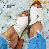 Xajzpa - Women’s Summer Sandals Chunky Heel Elegant Bow Low Slippers