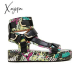 Xajzpa - Womens Summer Sandals Vintage Graffiti Platforms