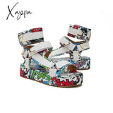 Xajzpa - Womens Summer Sandals Vintage Graffiti Platforms