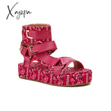 Xajzpa - Womens Summer Sandals Vintage Graffiti Platforms