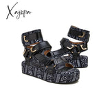 Xajzpa - Womens Summer Sandals Vintage Graffiti Platforms