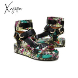 Xajzpa - Womens Summer Sandals Vintage Graffiti Platforms