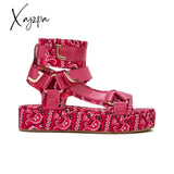 Xajzpa - Womens Summer Sandals Vintage Graffiti Platforms