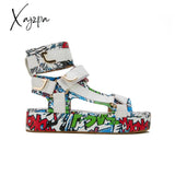 Xajzpa - Womens Summer Sandals Vintage Graffiti Platforms