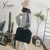 Xajzpa - Women’s Tote Bag Casual Canvas Large Capacity Shopping Female Crossbody Schoolbags Solid