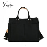 Xajzpa - Women’s Tote Bag Casual Canvas Large Capacity Shopping Female Crossbody Schoolbags Solid