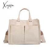 Xajzpa - Women’s Tote Bag Casual Canvas Large Capacity Shopping Female Crossbody Schoolbags Solid