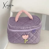 Xajzpa - Women’s Tulip Flowers Pouch Ins Large Capacity Travel Cosmetic Bag Corduroy Zipper