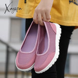 Xajzpa - Women’s Vulcanized Shoes Fashion Light Breathable Mesh Walking Flat Women Casual