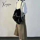 Xajzpa - Y2K Backpack For Women Star Print Large Capacity Black White Shoulder Bag Harajuku Style