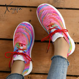 Xajzpa - Yellow Casual Sportswear Daily Patchwork Frenulum Tie-Dye Round Mesh Breathable