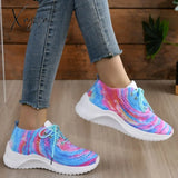 Xajzpa - Yellow Casual Sportswear Daily Patchwork Frenulum Tie-Dye Round Mesh Breathable