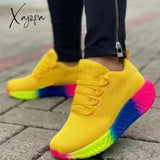 Xajzpa - Yellow Casual Sportswear Daily Patchwork Round Comfortable Sport Running Shoes Shoes