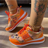 Xajzpa - Yellow Fashion Casual Bandage Patchwork Sport Shoes Orange / Us6Eu36 Shoes Sneakers