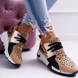 Xajzpa - Yellow Fashion Casual Patchwork Round Sports Shoes Leopard Print / Us5Eu35 Shoes Sneakers