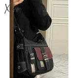 Y2K Vintage Crossbody Bag High Quality Pu Leather Shoulder Tote Women’s Hip Hop Messenger Large