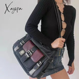 Y2K Vintage Crossbody Bag High Quality Pu Leather Shoulder Tote Women’s Hip Hop Messenger Large