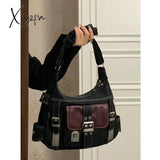 Y2K Vintage Crossbody Bag High Quality Pu Leather Shoulder Tote Women’s Hip Hop Messenger Large