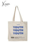 Youth Letter Graphic Canvas Shopper Bag Bags