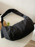 Solid Color Dumpling Shape Design Crossbody Bag