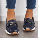 Xajzpa - Women Casual Platform Loafers Slip on Boots Flat Boat Shoes Imily Bela