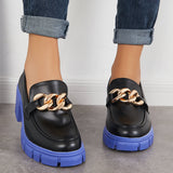 Xajzpa - Comfort Platform Chunky Heel Loafers Slip on Lug Sole Shoes