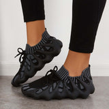 Xajzpa - Lightweight Slip on Running Sneakers Knitted Walking Shoes