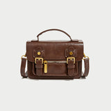 Xajzpa - Mini Vintage Crossbody Messenger Bag Retro Flap Cambridge Bag Casual Handbag & Shoulder Purse