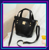 Xajzpa - Crocodile Pattern Bucket Bag Trendy Handbag Zipper Crossbody Bag