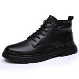 Xajzpa - 2023 Trends Spring and autumn new Martin boots men's high-top British wind tools boots leather casual plus velvet warm men's boots retro shoes