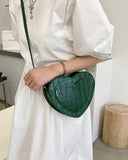 Xajzpa - Heart Shape Embossed Shoulder Bag